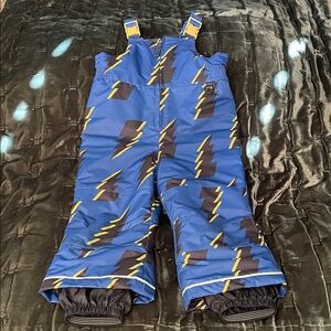 Hanna Andersson Blue Lightning Snow Bib Overalls